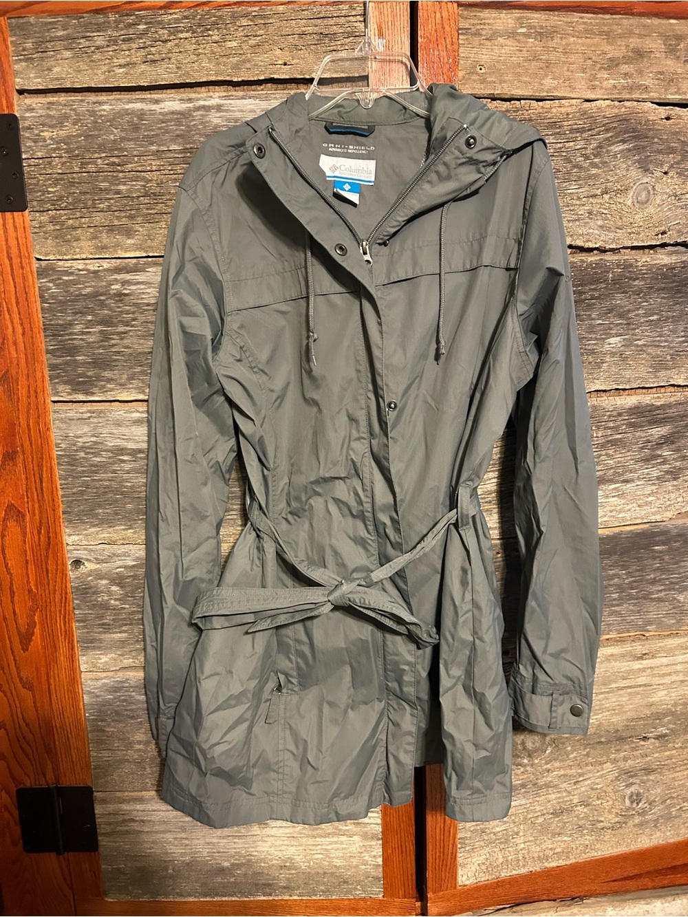Women's Pardon My Trench Water-Resistant Rain Jacket Size Large Belt Hood